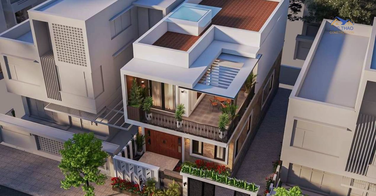 Nhà phố 2 tầng mái bằng đẹp