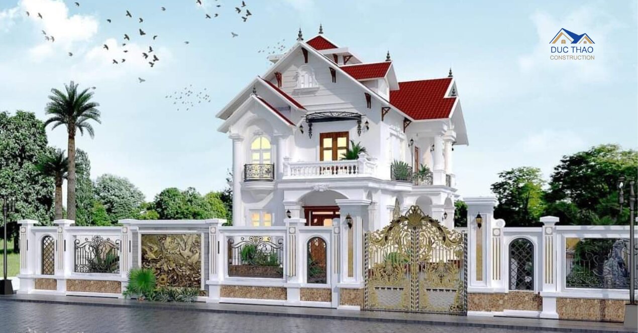 Phối cảnh nhà 2 tầng mái thái sang trọng