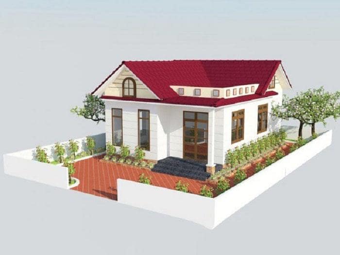 Mẫu nhà mái thái cấp 4 diện tích 7mx10m