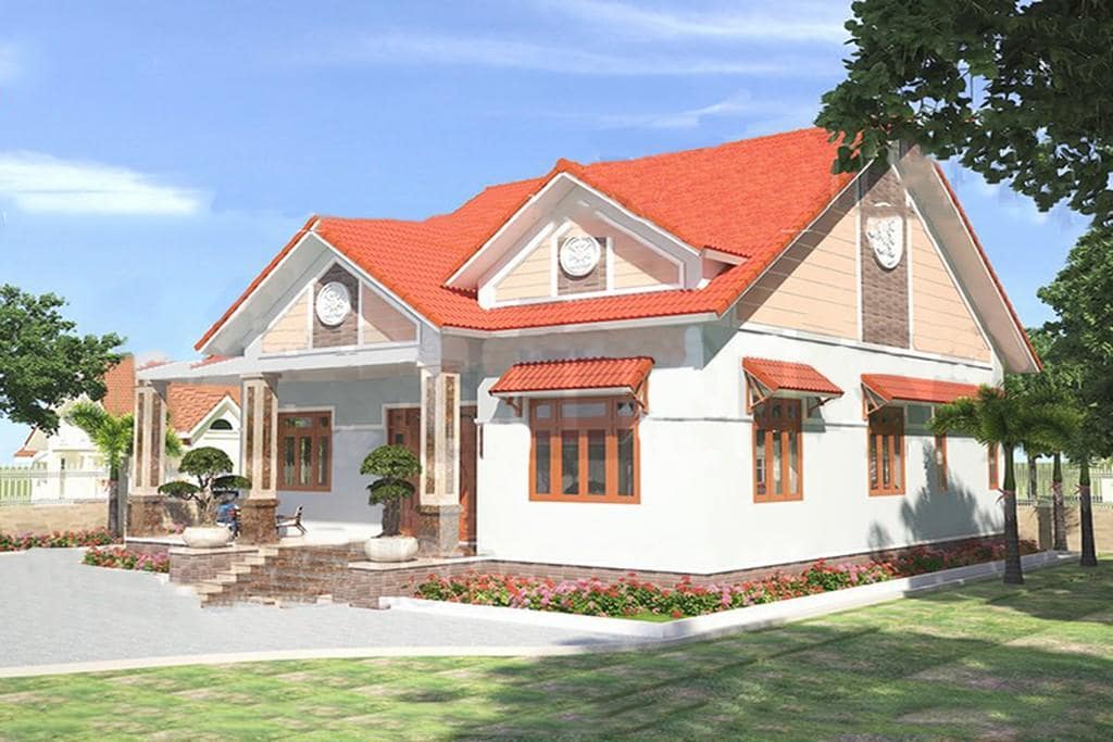 Nhà cấp 4 đẹp giữa không gian xanh